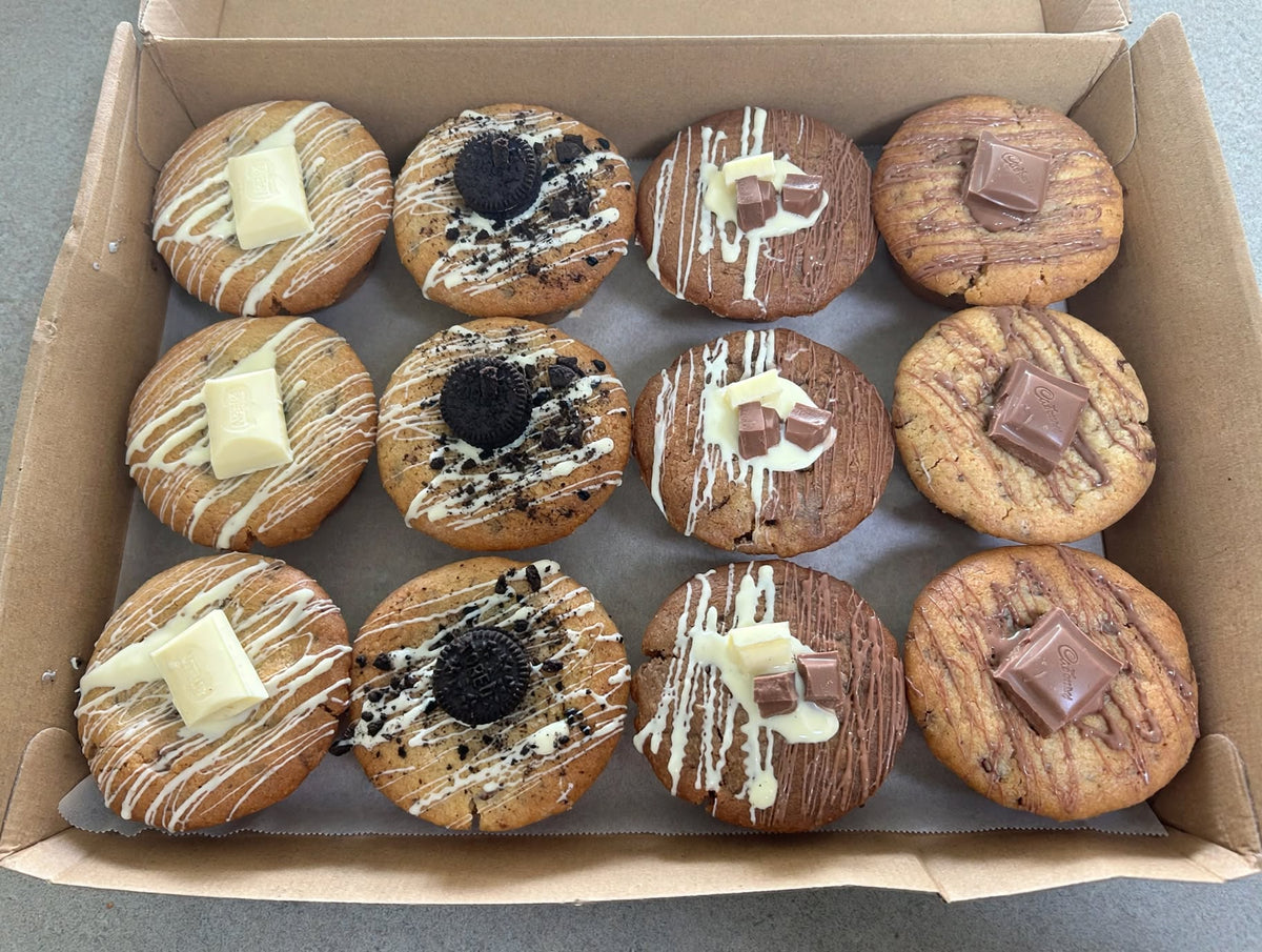 12 pack loaded cookies box - Baldivis baked - Get Loaded Desserts Perth delivery